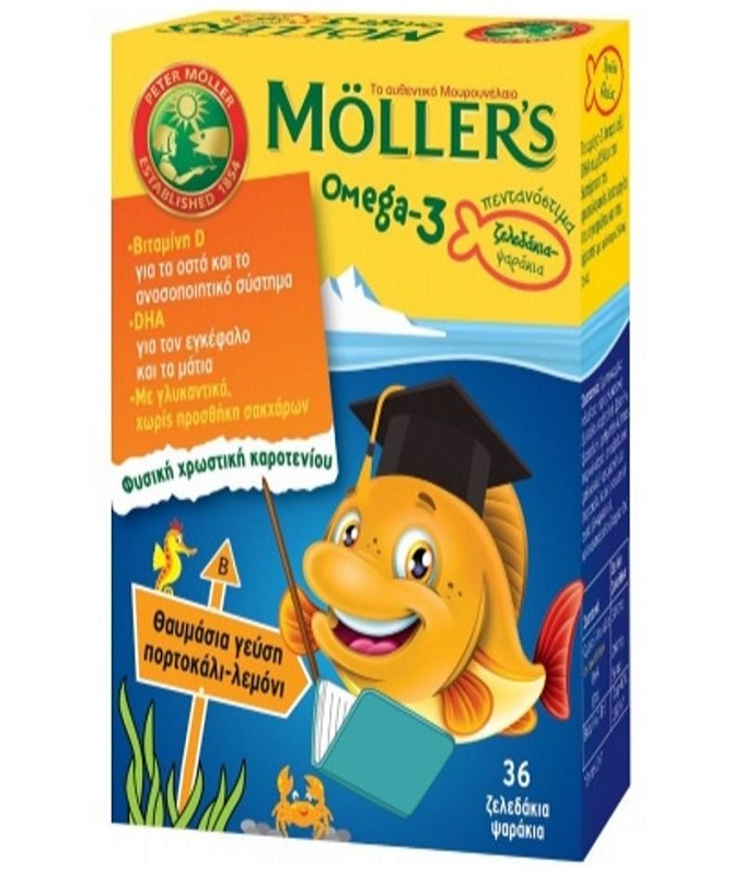 MOLLER'S για Παιδιά με γεύση Πορτοκάλι-Λεμόνι 36 ζελεδάκια