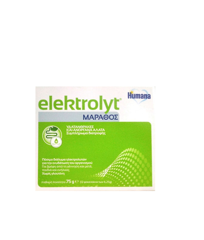 Humana Elektrolyt Συμπλήρωμα Ηλεκτρολυτών, Υδατάνθρακες & Ανόργανα Άλατα Με Γεύση Μάραθο 75gr X12 Φακελάκια