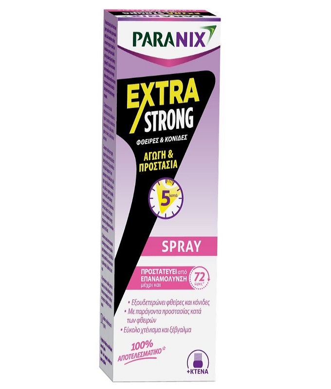 Paranix Extra Strong Spray 100ml & 1 Χτένα, Aγωγή Σε Σπρέι Για Προστασία & Άμεση Εξαλείψη Απο Ψείρες & Κόνιδες 12m+