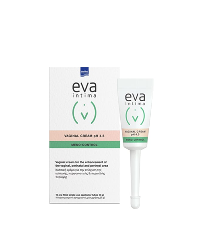 Intermed Eva Intima Vaginal Cream Meno-Control Κολπική Kρέμα για Ανάπλαση της Κολπικής, Περιγεννητικής & Περινεϊκής Περιοχής, 10x5gr