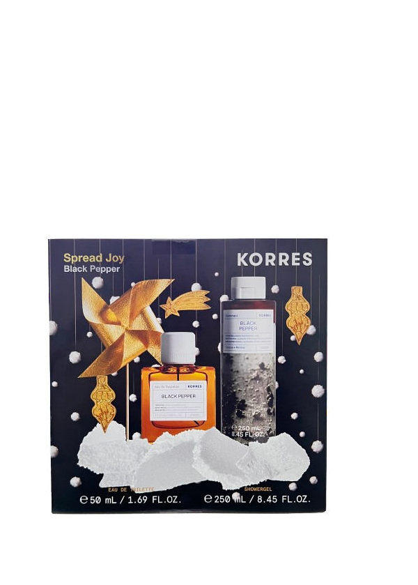 Korres Promo Spread Joy με Black Pepper Eau De Toilette Ανδρικό Άρωμα, 50ml & Black Pepper Showergel Ανδρικό Αφρόλουτρο, 250ml, 1σετ
