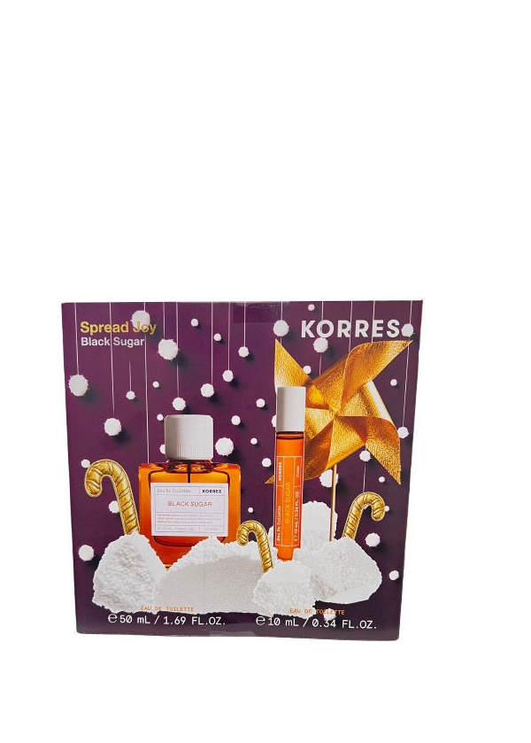 Korres Promo Spread Joy με Black Sugar Eau De Toilette Γυναικείο Άρωμα, 50ml & Black Sugar Eau De Toilette Γυναικείο Άρωμα, 10ml, 1σετ