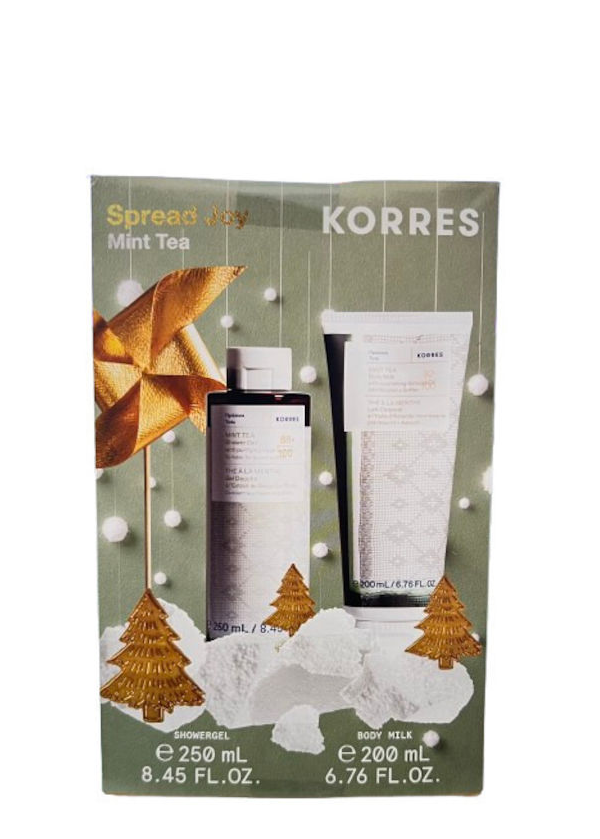 Korres Promo Spread Joy με Mint Tea Shower Gel Αφρόλουτρο, 250ml & Mint Tea Body Milk Γαλάκτωμα Σώματος με Άρωμα Πράσινο Τσάι, 200ml, 1σετ