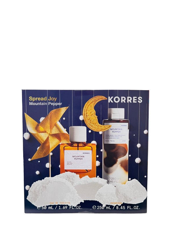 Korres Promo Spread Joy με Mountain Pepper Eau De Toilette Ανδρικό Άρωμα, 50ml & Mountain Pepper Showergel Αφρόλουτρο, 250ml, 1σετ