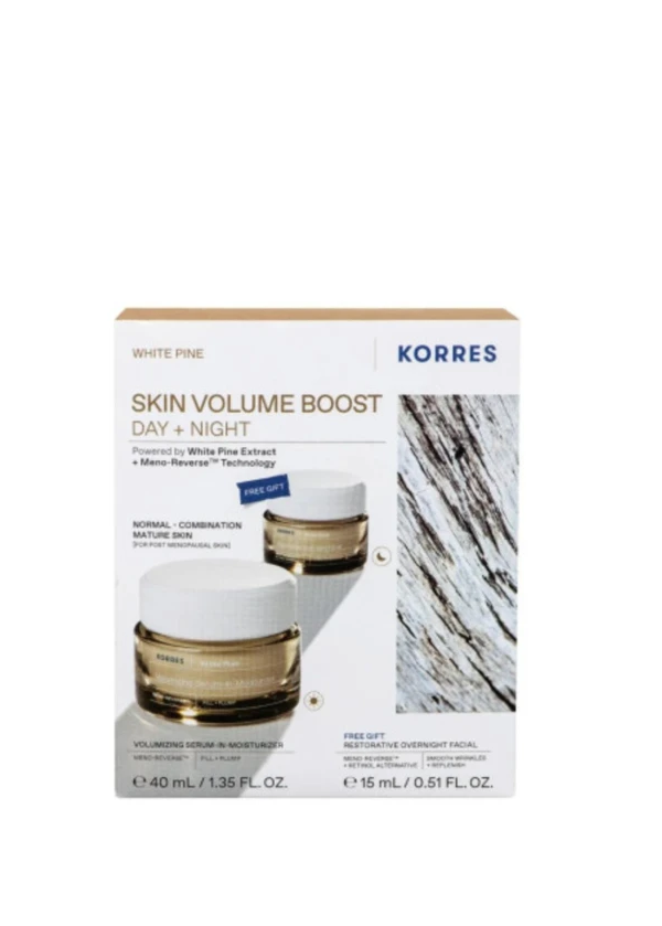Korres Promo White Pine Κρέμα Ημέρας για Αναπλήρωση Όγκου, 40ml & Δώρο White Pine Κρέμα Νυκτός για Αναπλήρωση Όγκου, 15ml, 1σετ