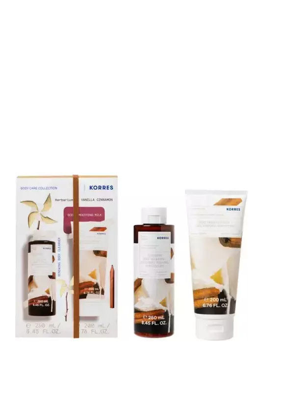 Korres Promo Vanilla Cinnamon Body Smoothing Milk 200ml & Body Cleanser 250ml