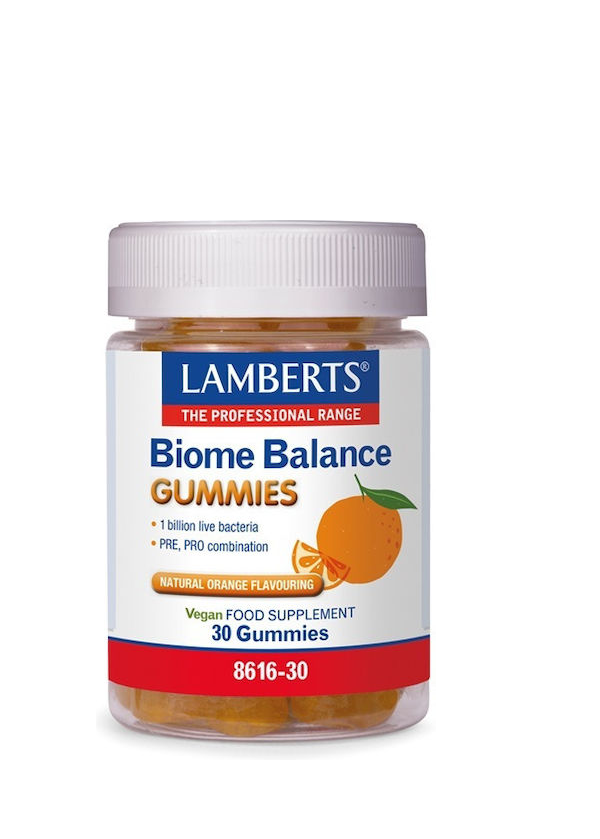 Lamberts Biome Balance Gummies Συμπλήρωμα με Πρεβιοτικά 30 ζελεδάκια Πορτοκάλι