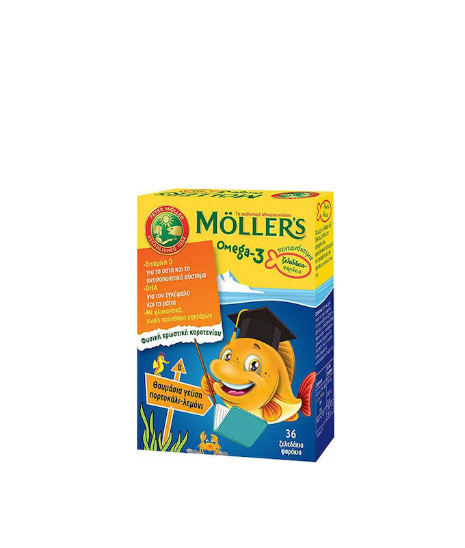 Moller's Omega 3 Μουρουνέλαιο 36 ζελεδάκια με γεύση Λεμόνι-Πορτοκάλι