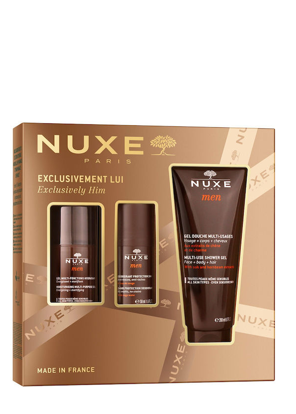 Nuxe Men Exclusively Him Σετ Περιποίησης για Ενυδάτωση, Καθαρισμό Σώματος & Καθαρισμό Προσώπου 3τμχ