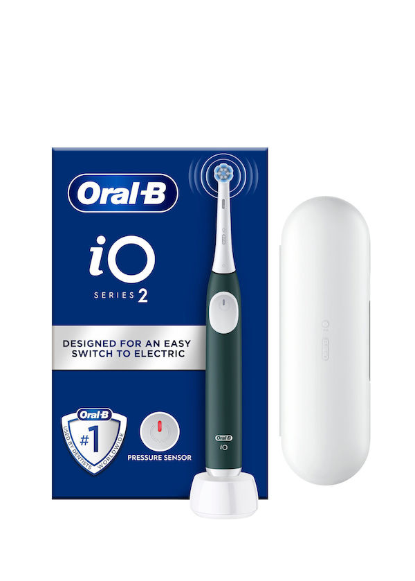 Oral B iΟ Series 2 Clean & Care Green & Travel Case Ηλεκτρική Οδοντόβουρτσα Πράσινη με Θήκη Ταξιδιού, 1σετ
